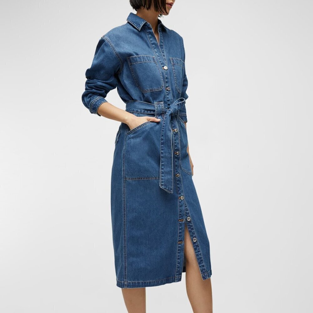 Veronica Beard Evelyn Chambray Dress - Picture 5 of 13